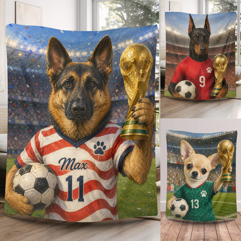 Personalized Soccer Pet Blanket