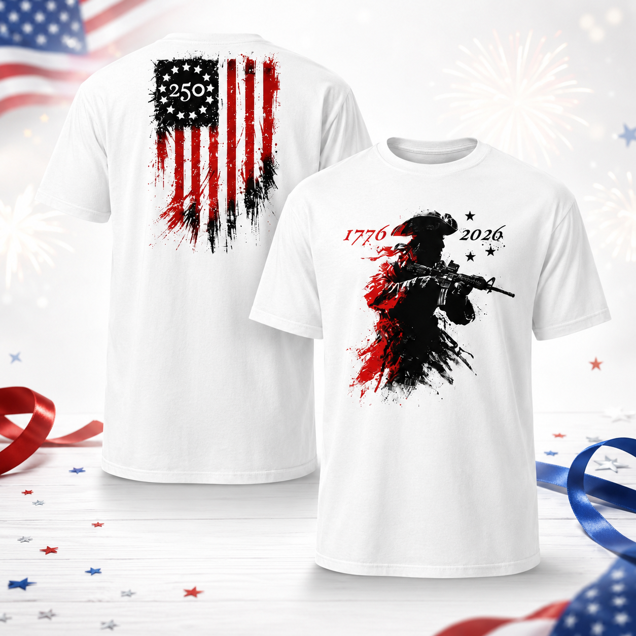 1776-2026 Revolutionary Soldier Patriot T-Shirt