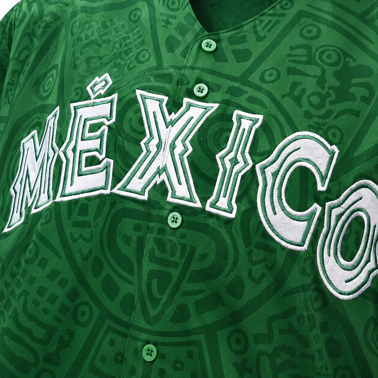 Premium Vintage Aztec Graphic Mexico Embroidered Baseball Jersey Shirt