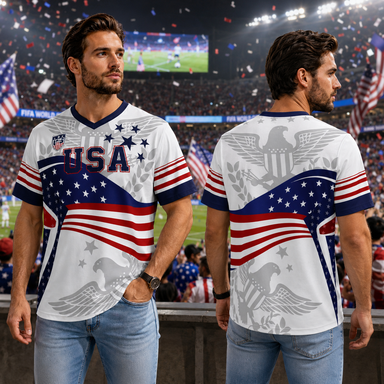 USA 2026 World Cup Jersey - Bald Eagle Patriotic Soccer Shirt 🦅