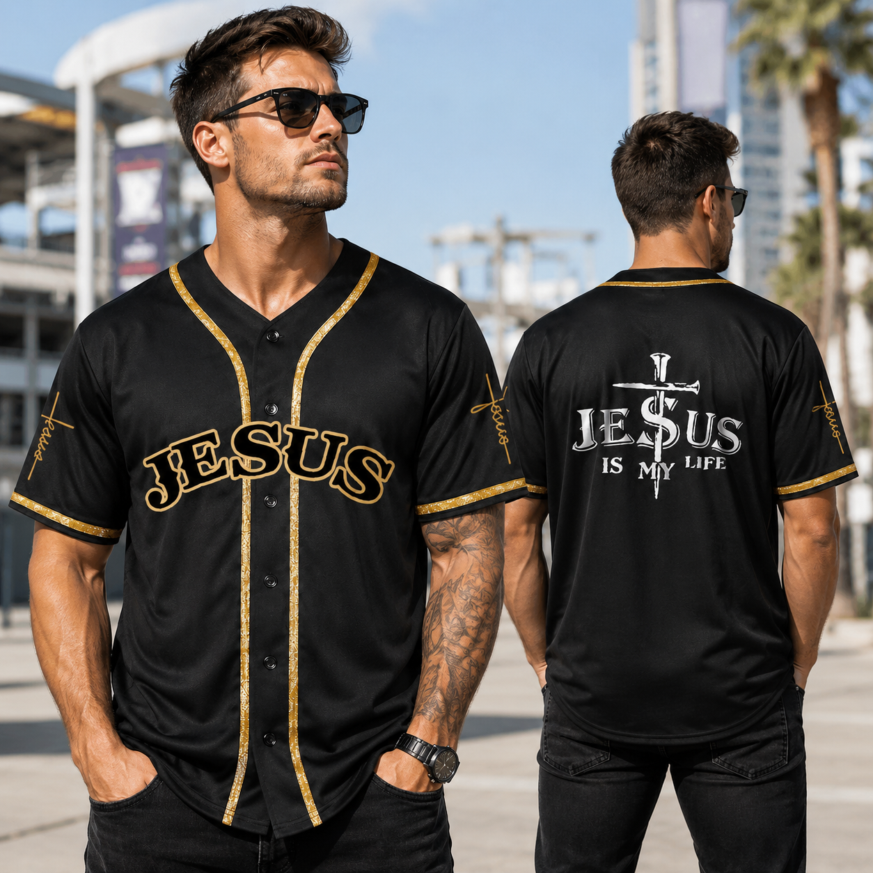 Jesus Is My Life Embroidered Baseball Jersey