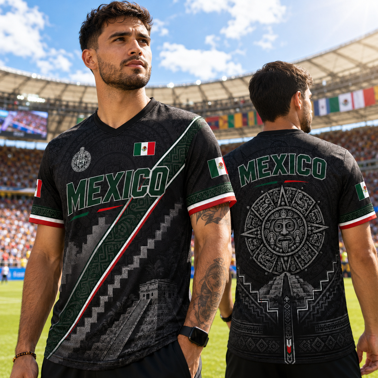 Mexico World Cup 2026 Heritage V-Neck Graphic Jersey