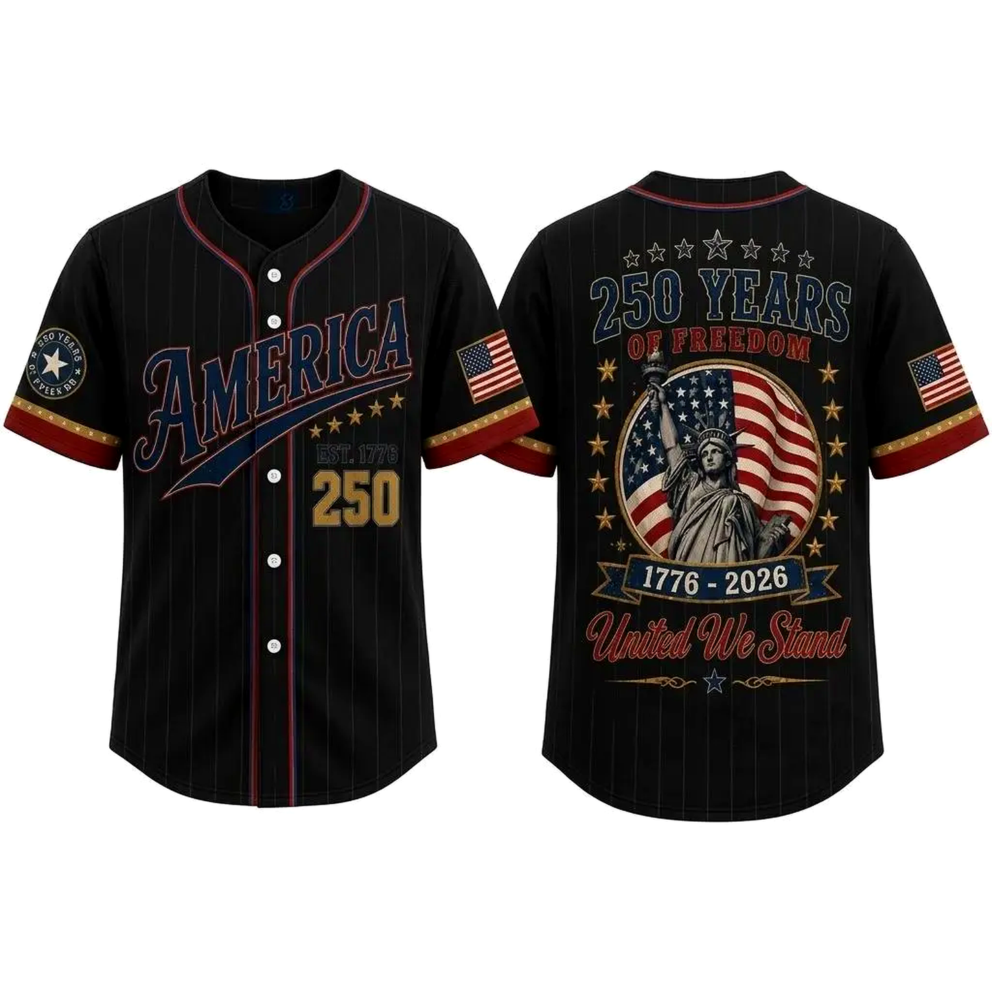 America 250 Years of Freedom Statue of Liberty Baseball Jersey