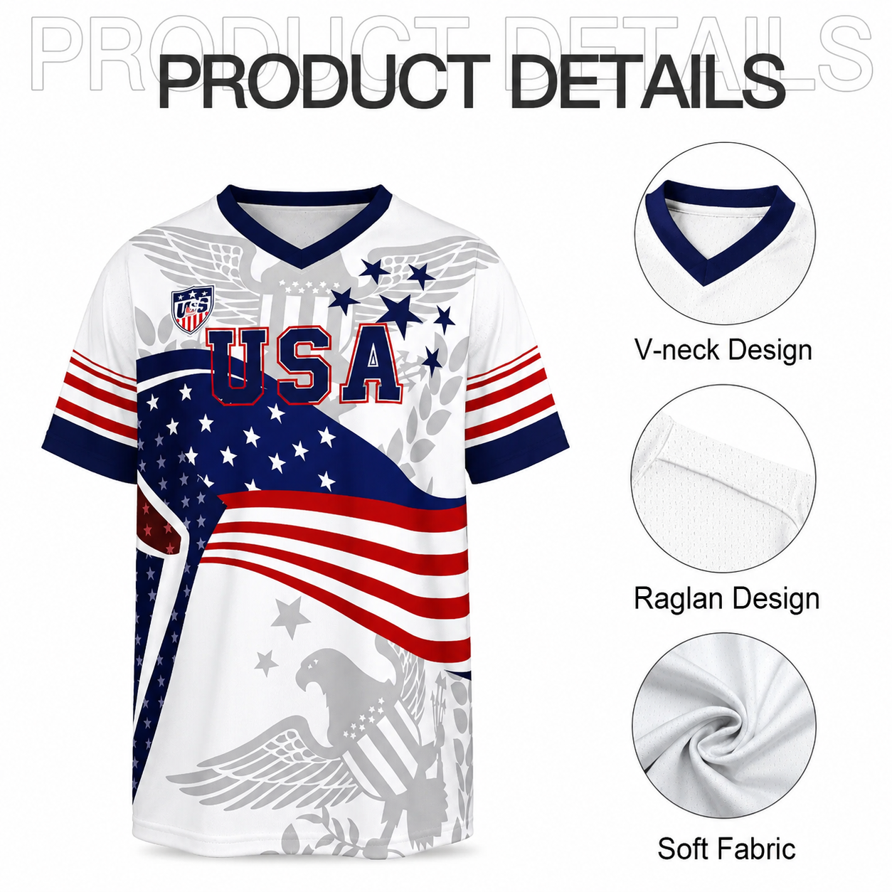 USA 2026 World Cup Jersey - Bald Eagle Patriotic Soccer Shirt 🦅