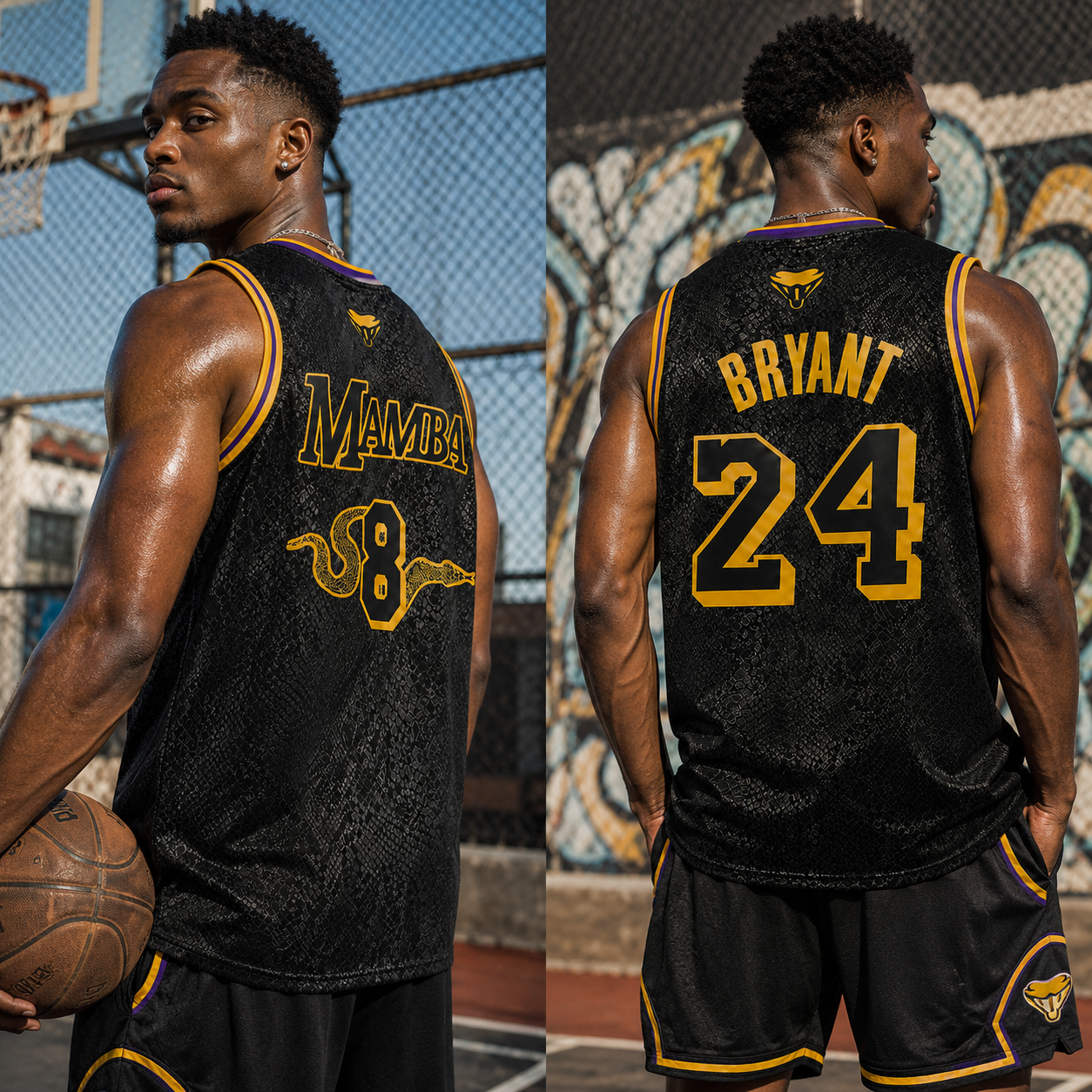 Mamba Mentality Vintage #8 & #24 Embroidered Urban Hype Basketball Jersey