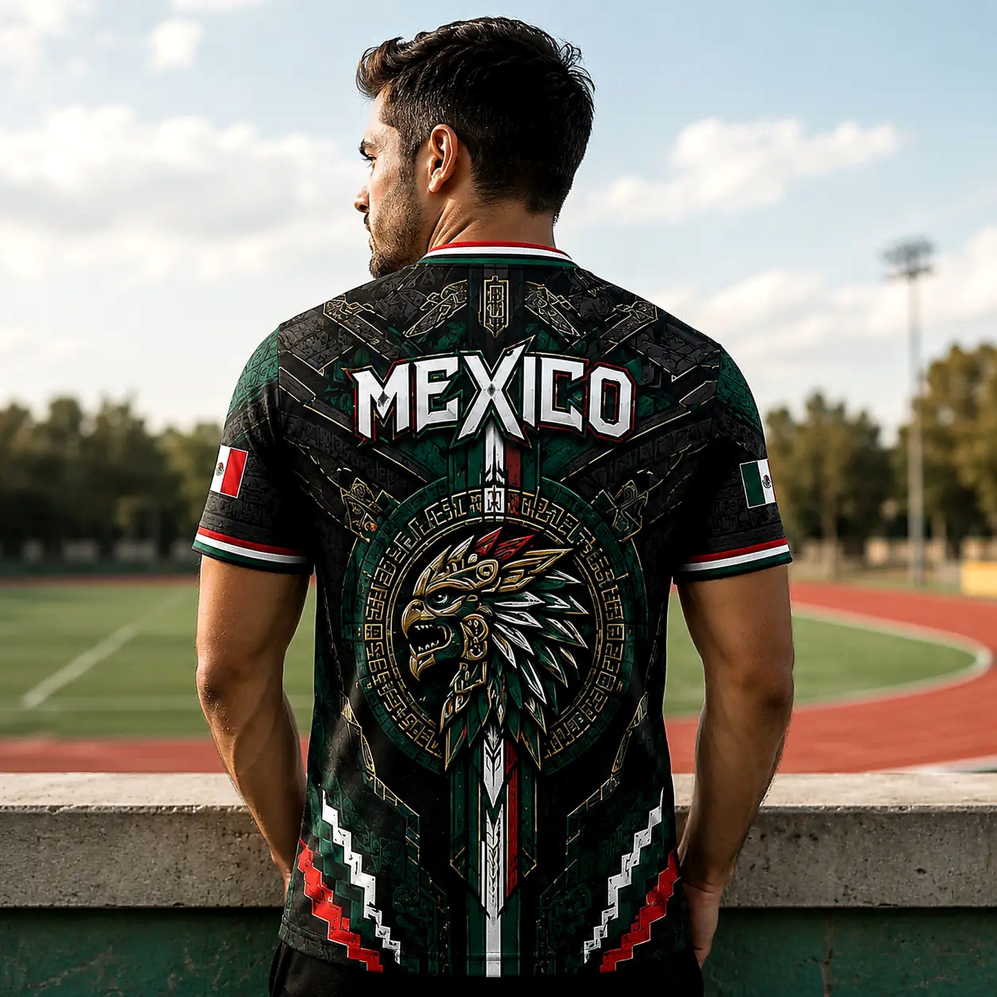 Mexico World Cup Eagle Warrior Soccer Jersey 🦅 Aztec Calendar Shirt