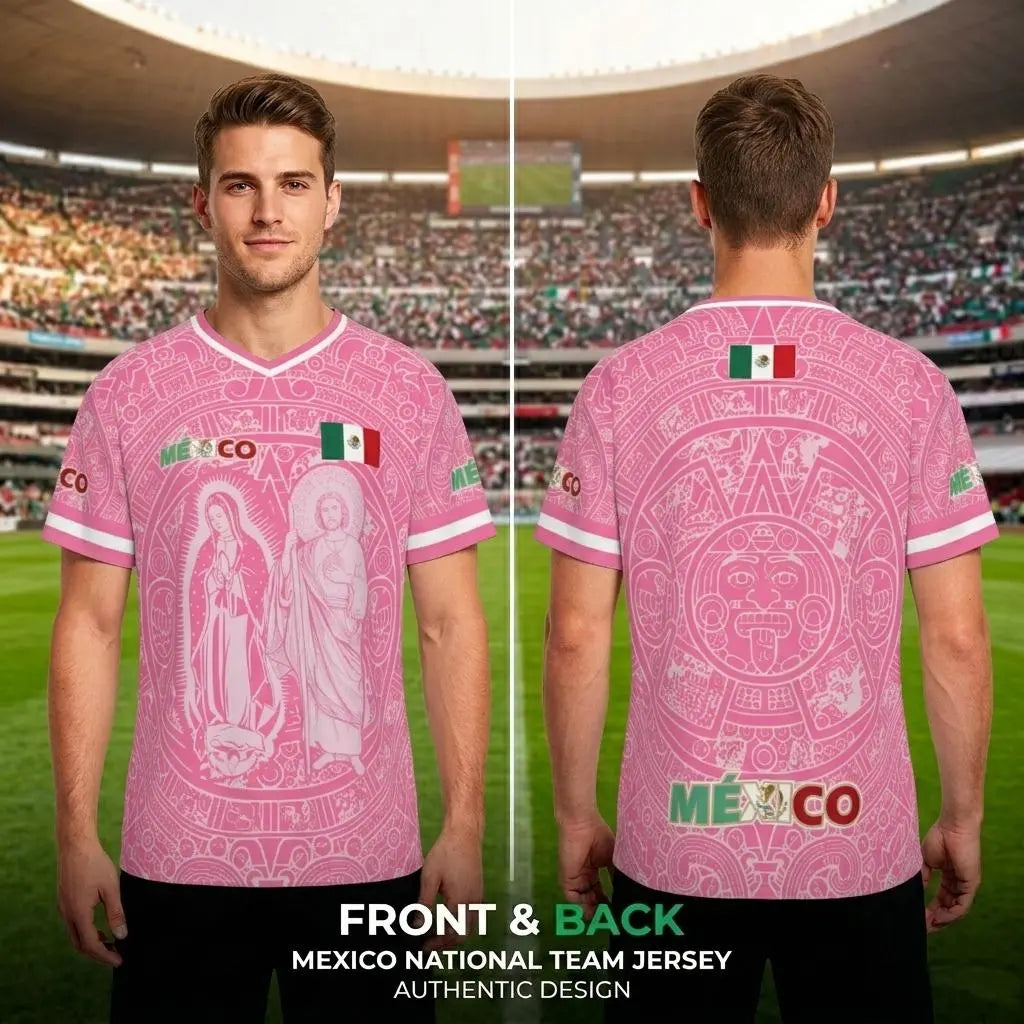 Pink Mexico-Inspired Soccer Jersey – Bold Fan Style Football Tee