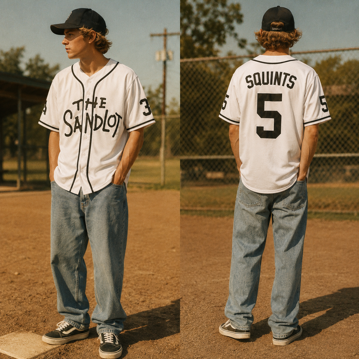 The Sandlot Movie Embroidered Retro Baseball Jersey Hip Hop Streetwear Shirt