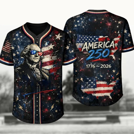 Camiseta de béisbol del 250 aniversario de EE. UU.