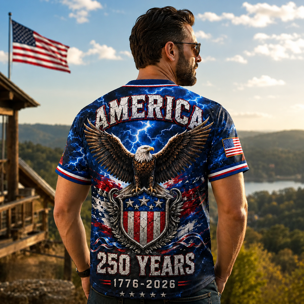 America 250th Anniversary Bald Eagle Baseball Jersey