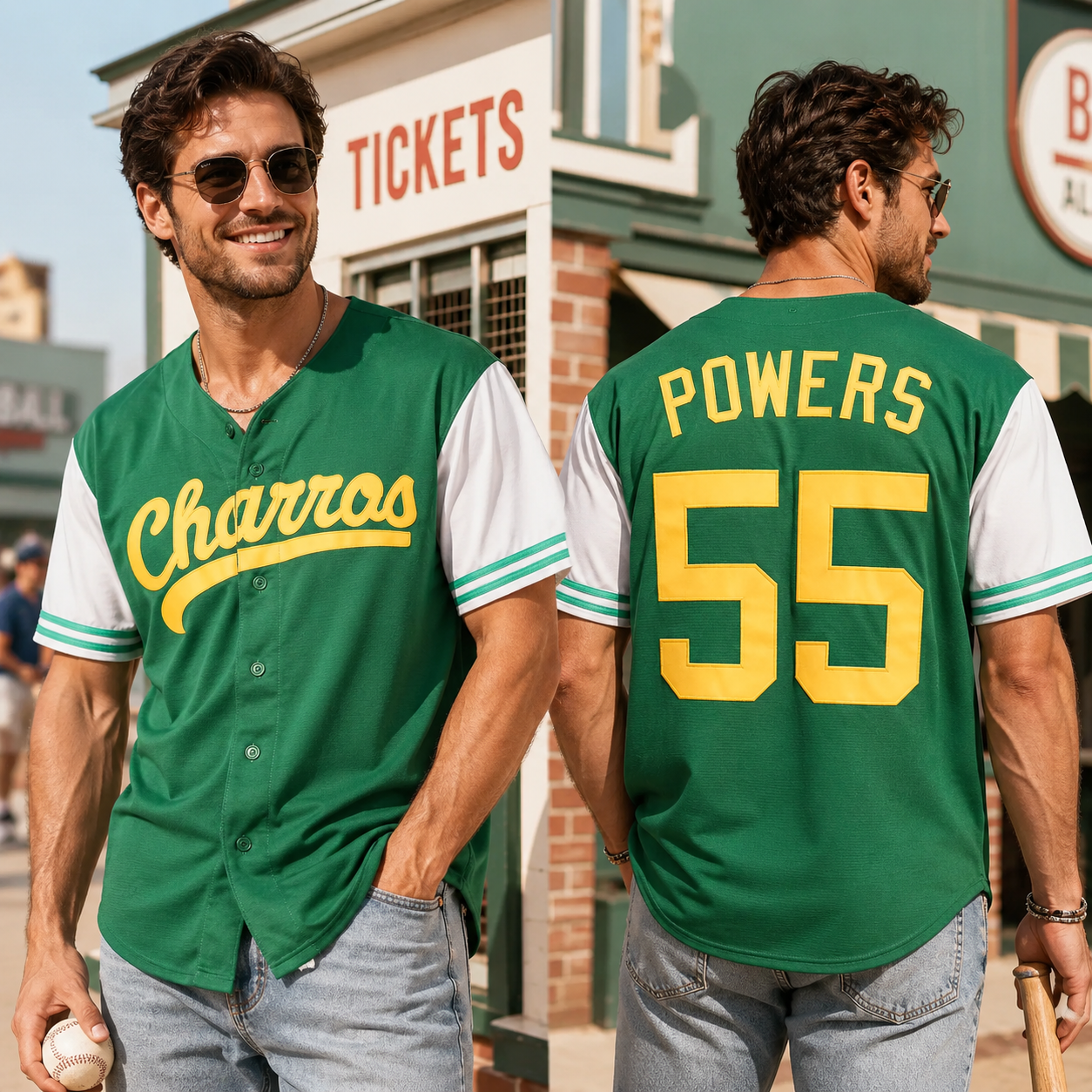 Kenny Powers 55 Embroidered Baseball Jersey – Charros Vintage Movie