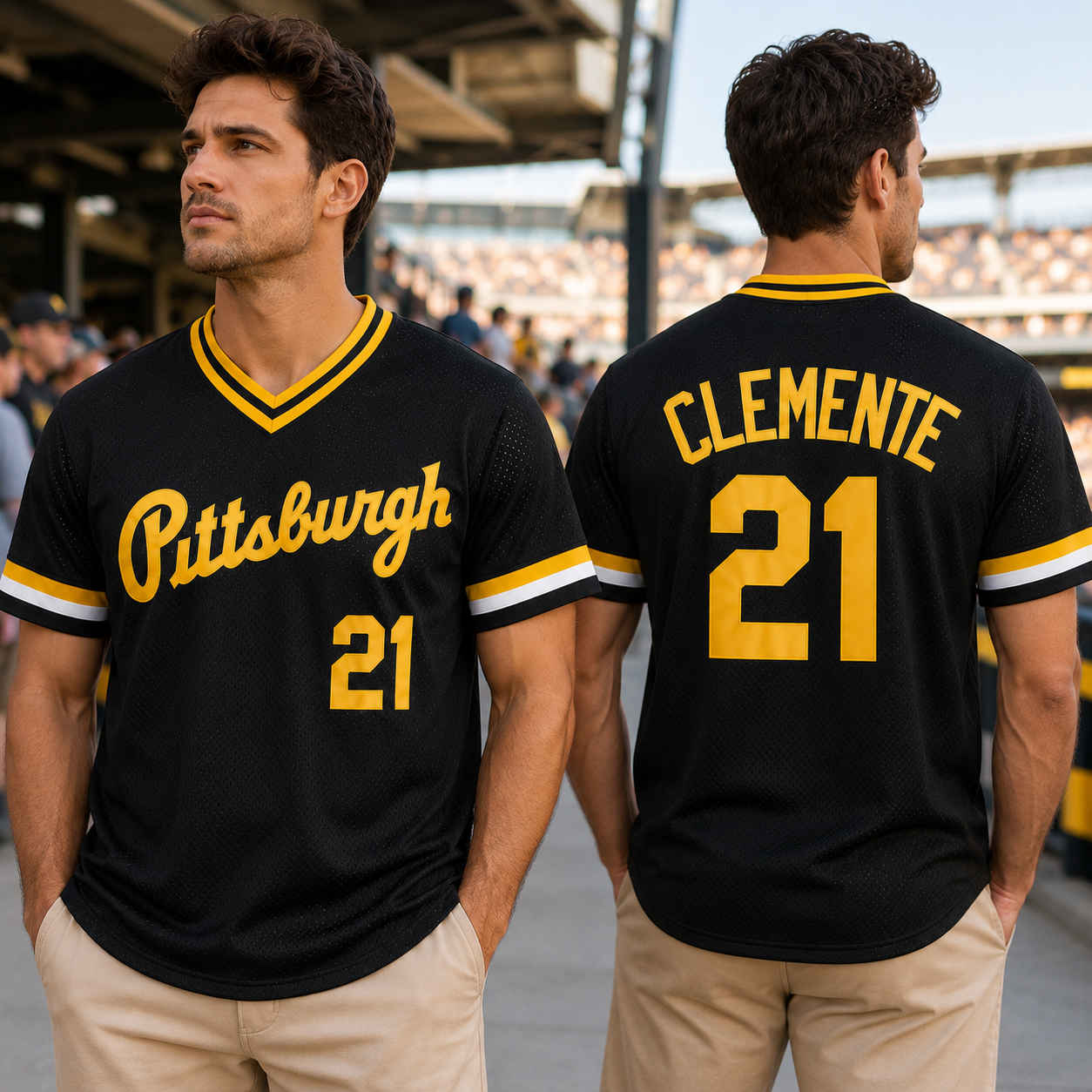 Vintage Pittsburgh Clemente #21 Embroidered Baseball Jersey
