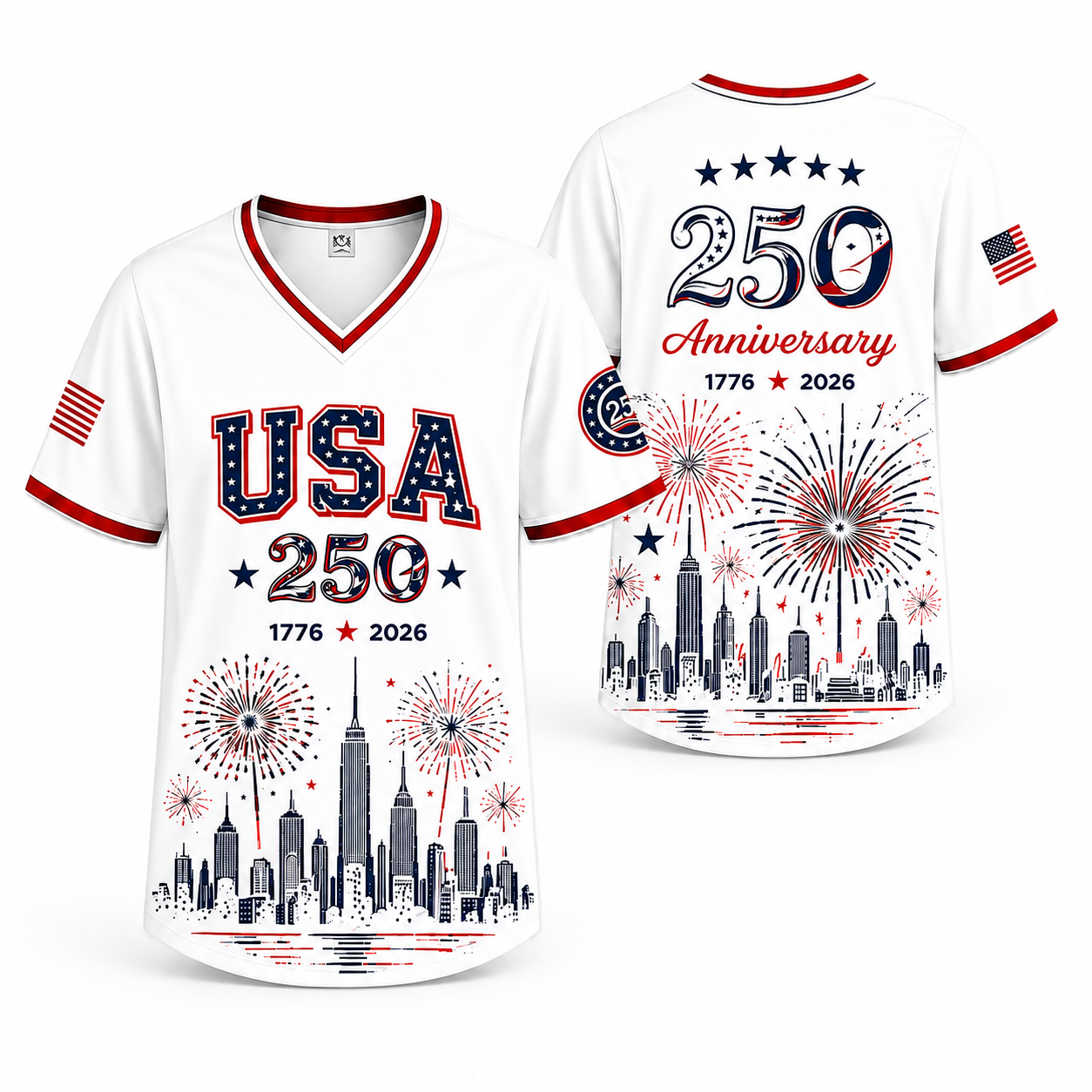 USA 250th Anniversary Fireworks Baseball Jersey