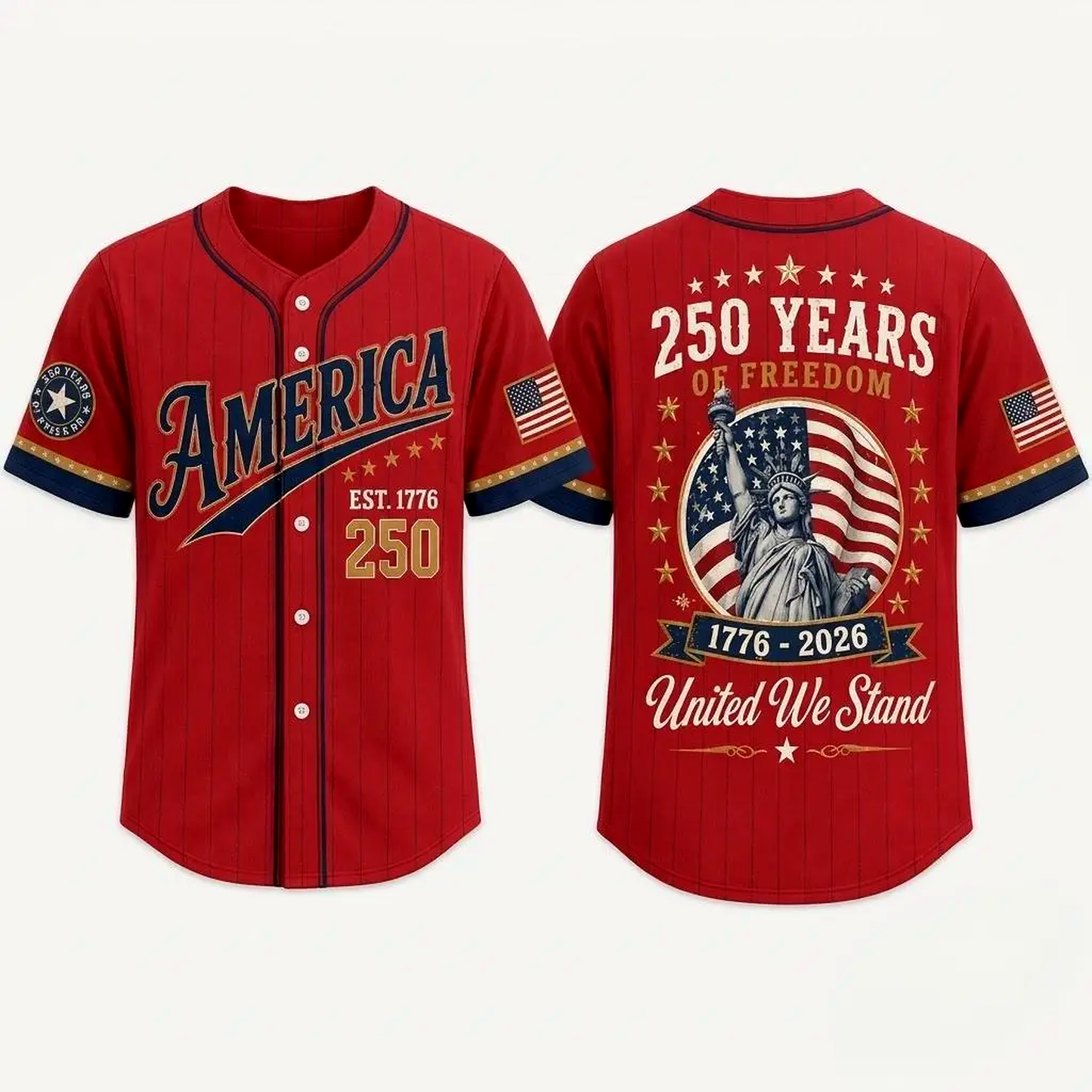 America 250 Years of Freedom Statue of Liberty Baseball Jersey