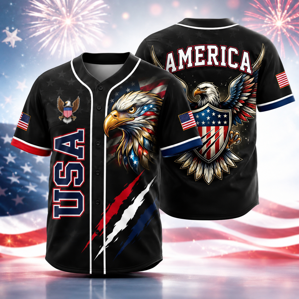 American Eagle 4th of July Baseball Jersey
