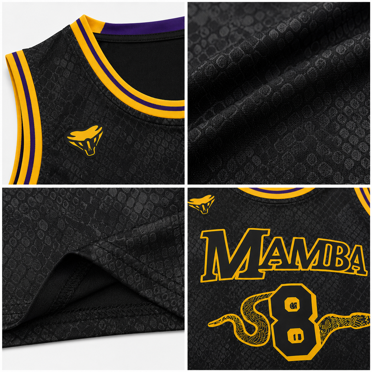 Mamba Mentality Vintage #8 & #24 Embroidered Urban Hype Basketball Jersey