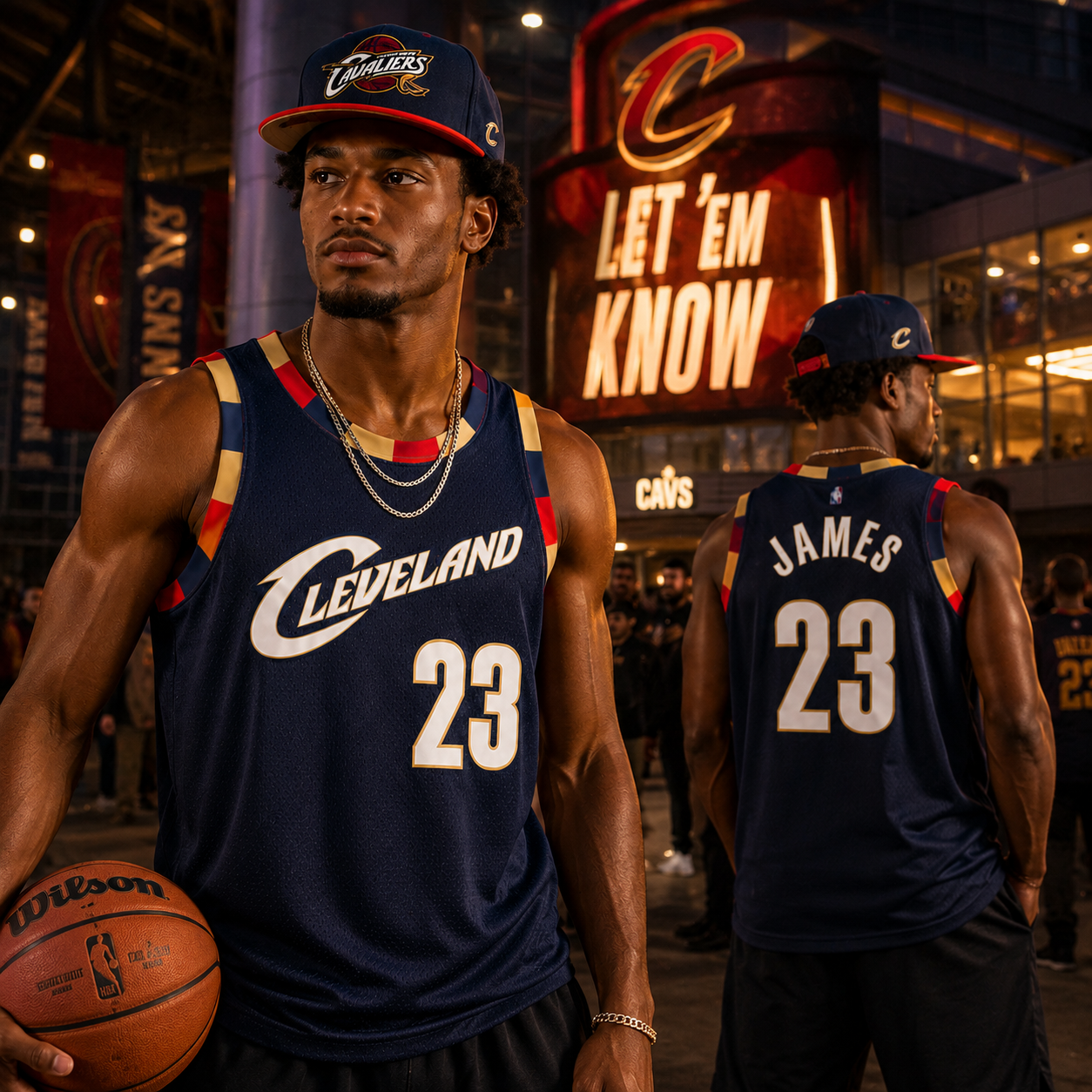 The King's Legacy 23 Cleveland Retro Embroidered Mesh Basketball Jersey
