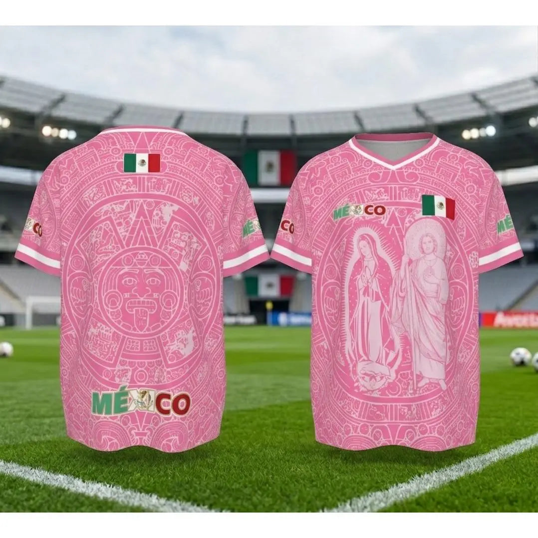 Pink Mexico-Inspired Soccer Jersey – Bold Fan Style Football Tee