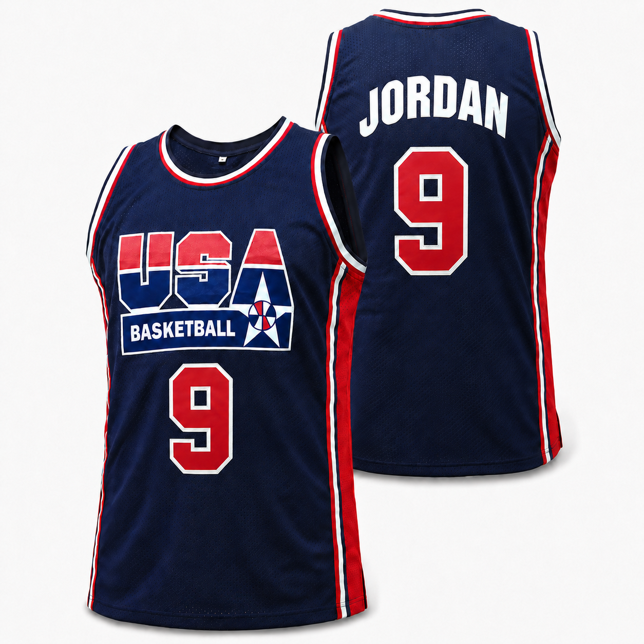 Vintage 1992 Barcelona Mesh Jersey - Men's Retro Legend 9 Basketball Tank Top