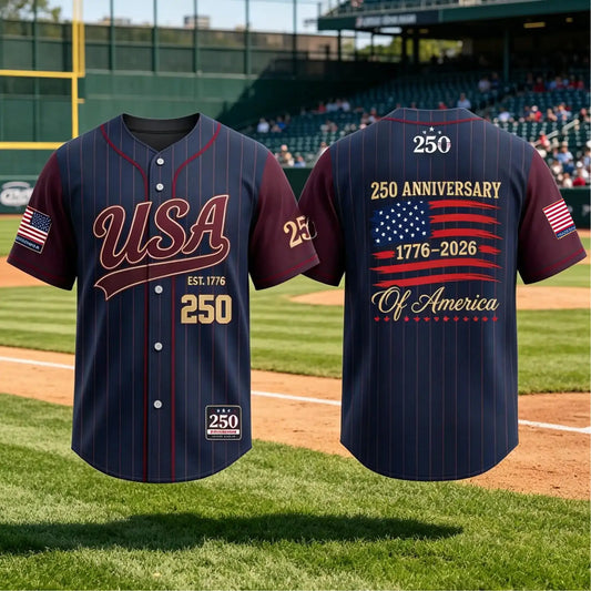 Camiseta de béisbol del 250 aniversario de EE. UU.
