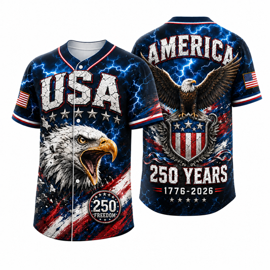 America 250th Anniversary Bald Eagle Baseball Jersey