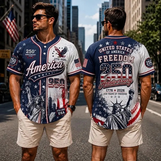 Camiseta de béisbol del 250 aniversario de EE. UU.