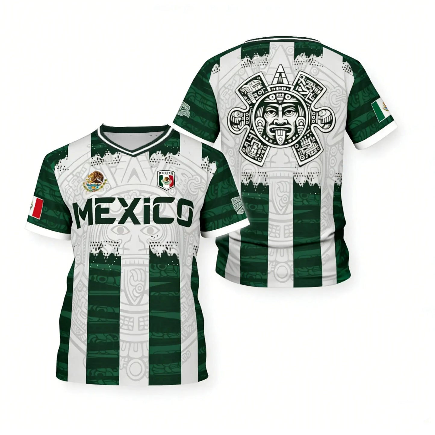 Mexico 2026 World Cup Aztec Calendar Retro Soccer Jersey