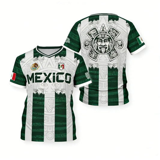 Mexico 2026 World Cup Aztec Calendar Retro Soccer Jersey